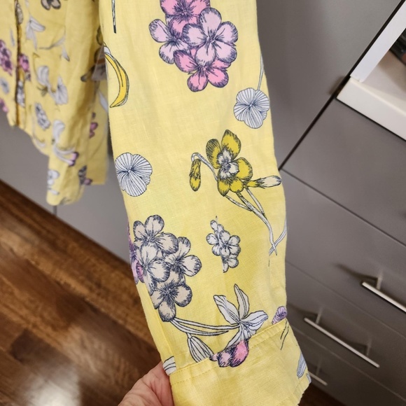 NWT CHARTER CLUB LUXURY 100% LINEN FLORAL  LS TUNIC BLOUSE- SIZE 3X - Picture 6 of 8